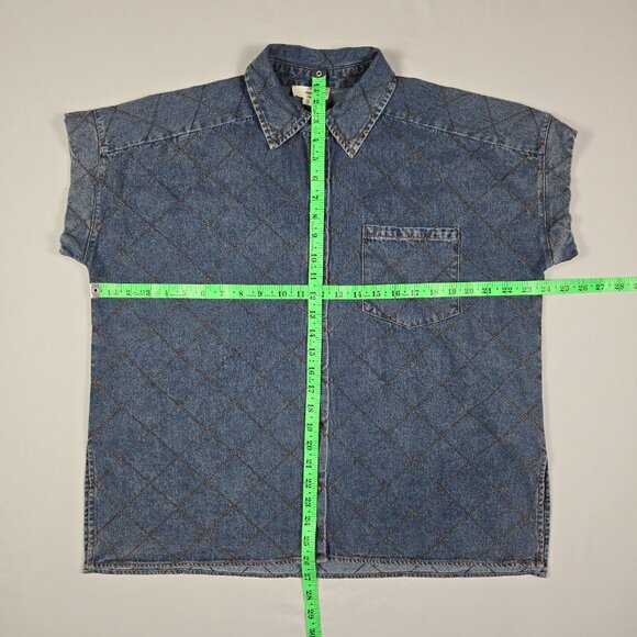 Entro Quilted Denim Button Up Shirt Women’s Western Vintage Vibe Casual S - Picture 8 of 12
